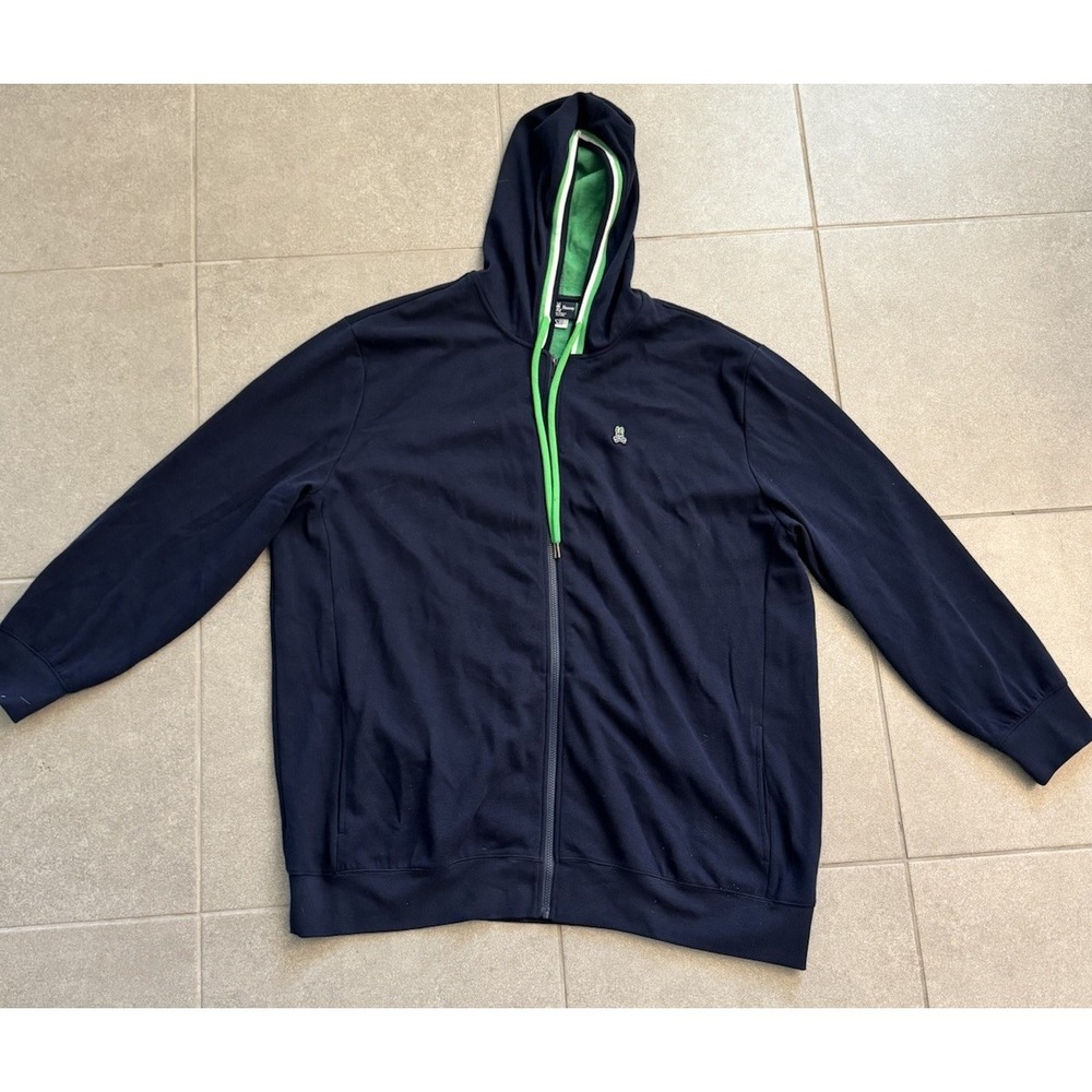 Psycho Bunny Hoodie Mens 3XLT Tall Blue Pullover Bunny Logo